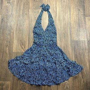 Trixxi Blue Halter Mini Sundress for Night Out